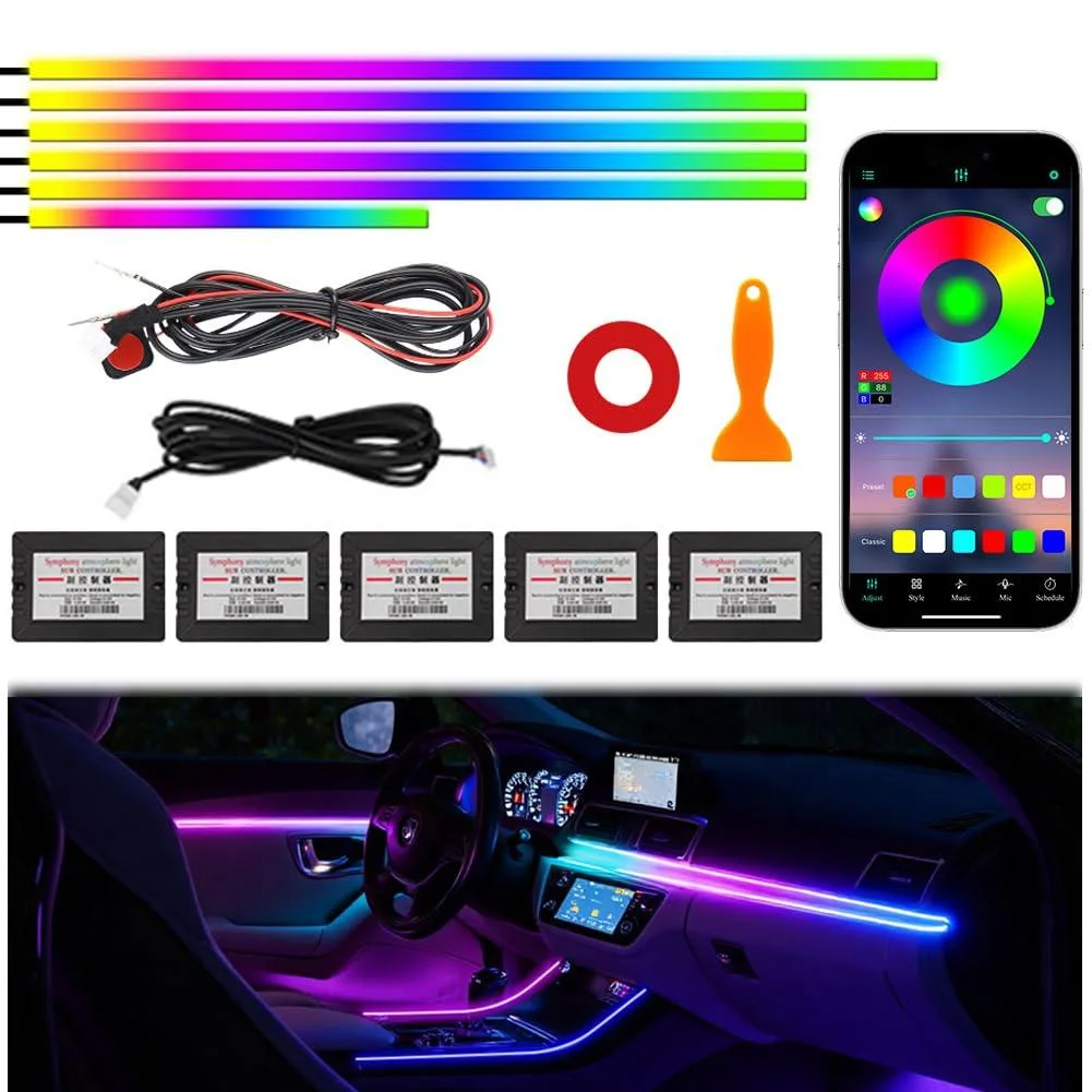 Acrylic Interior Car Ambient Lighting Kit 6 in 1 — product photo