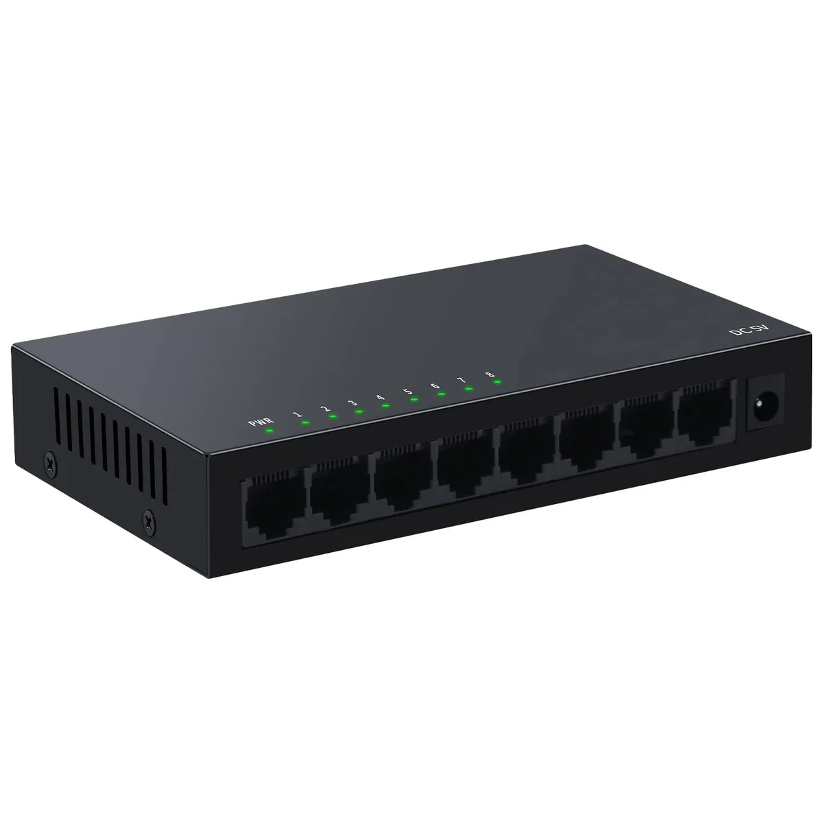 No Sew No Sew 8 Port Gigabit Unmanaged Switch Fanless Metal Housing — product photo