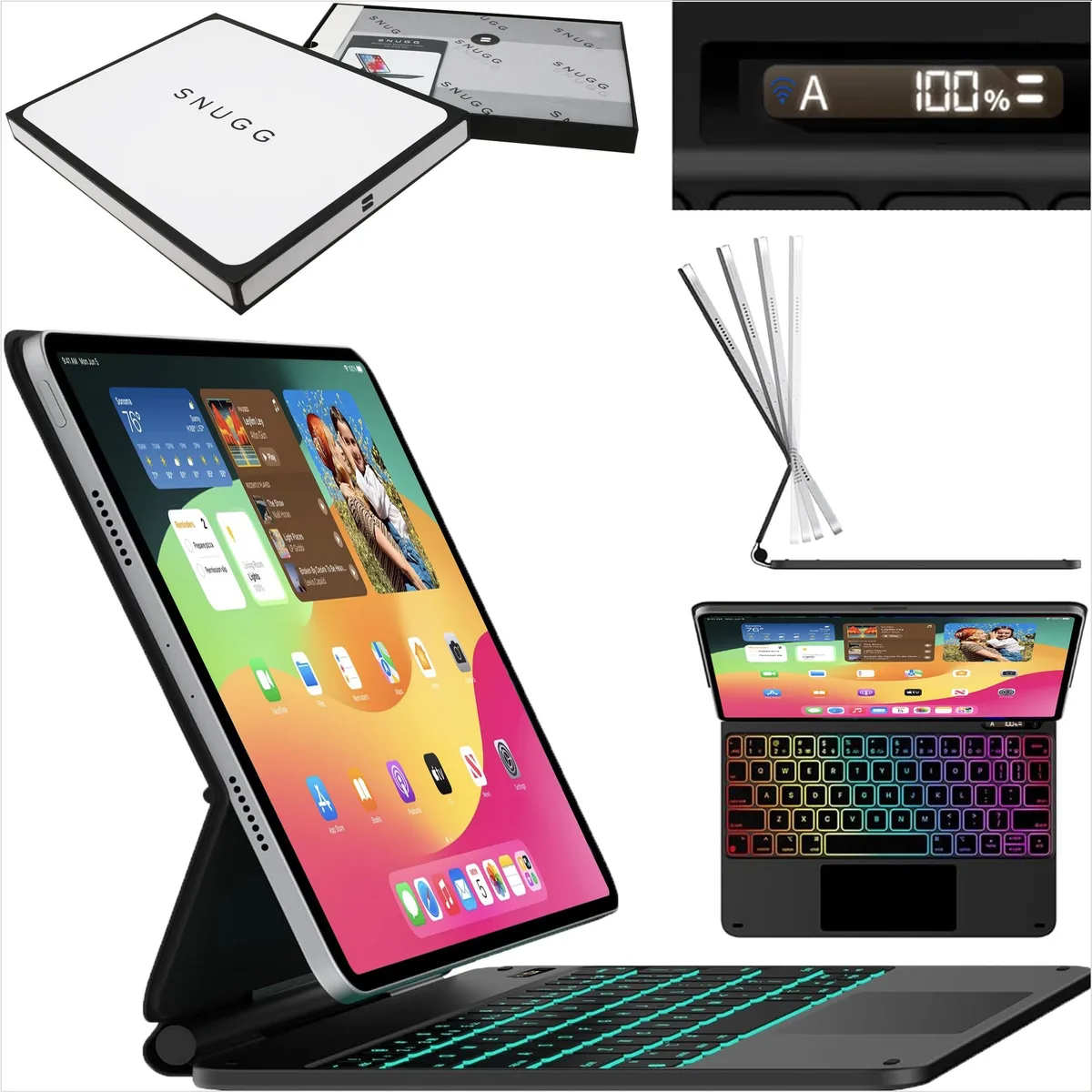 The Snugg The Snugg iPad Pro 13 Keyboard Case with Apple Pencil Holder &amp; Live Battery Display — product photo