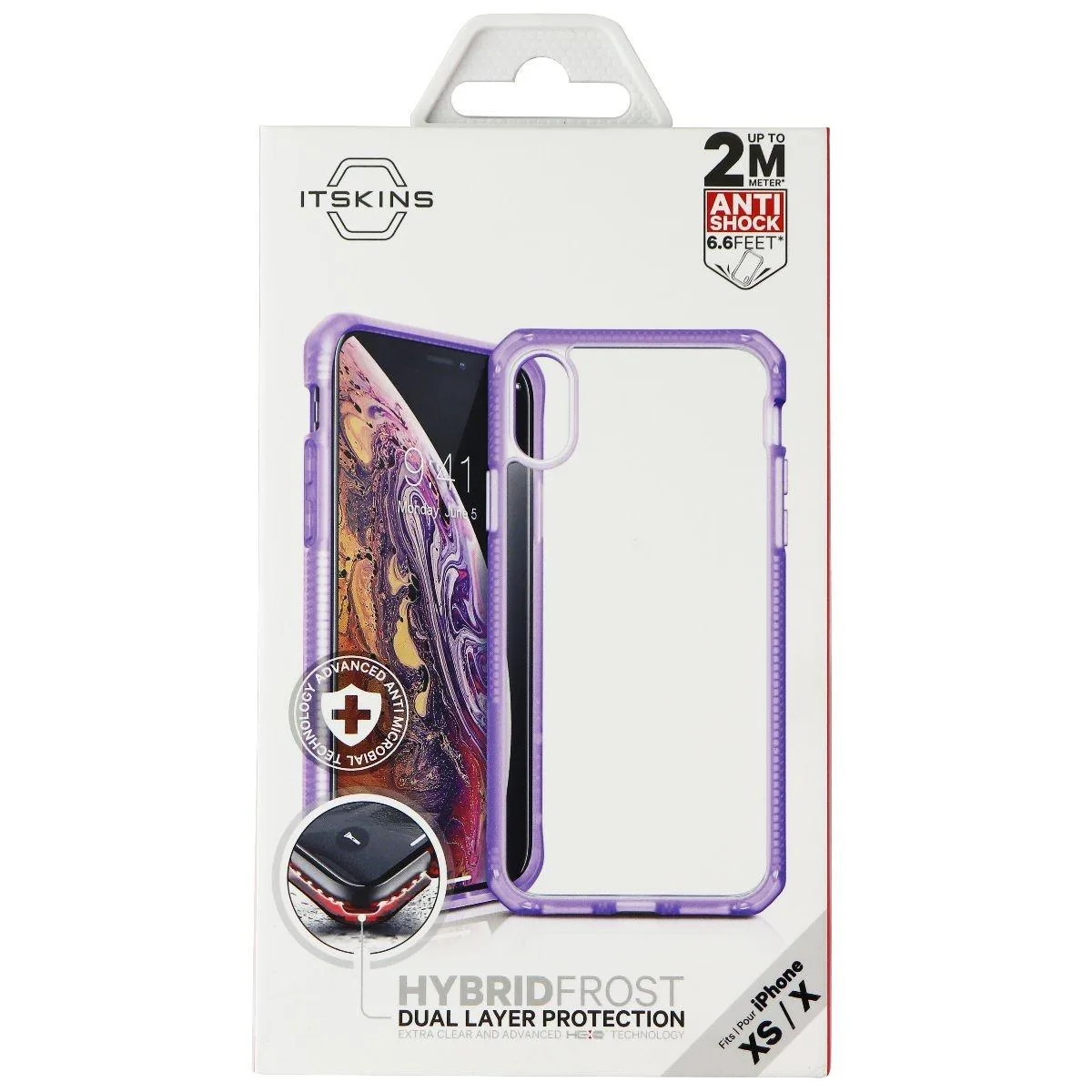 ITSKINS ITSKINS Hybrid Frost Case iPhone Xs/X 5.8 Light Purple Transparent — product photo