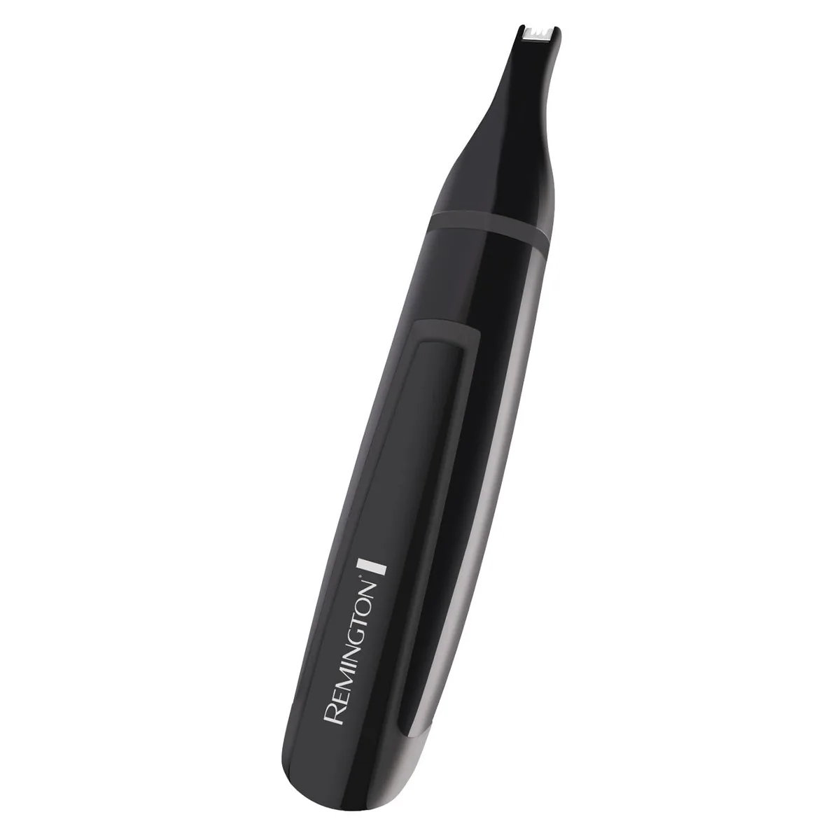 Silver cylindrical nose and ear trimmer with detachable head