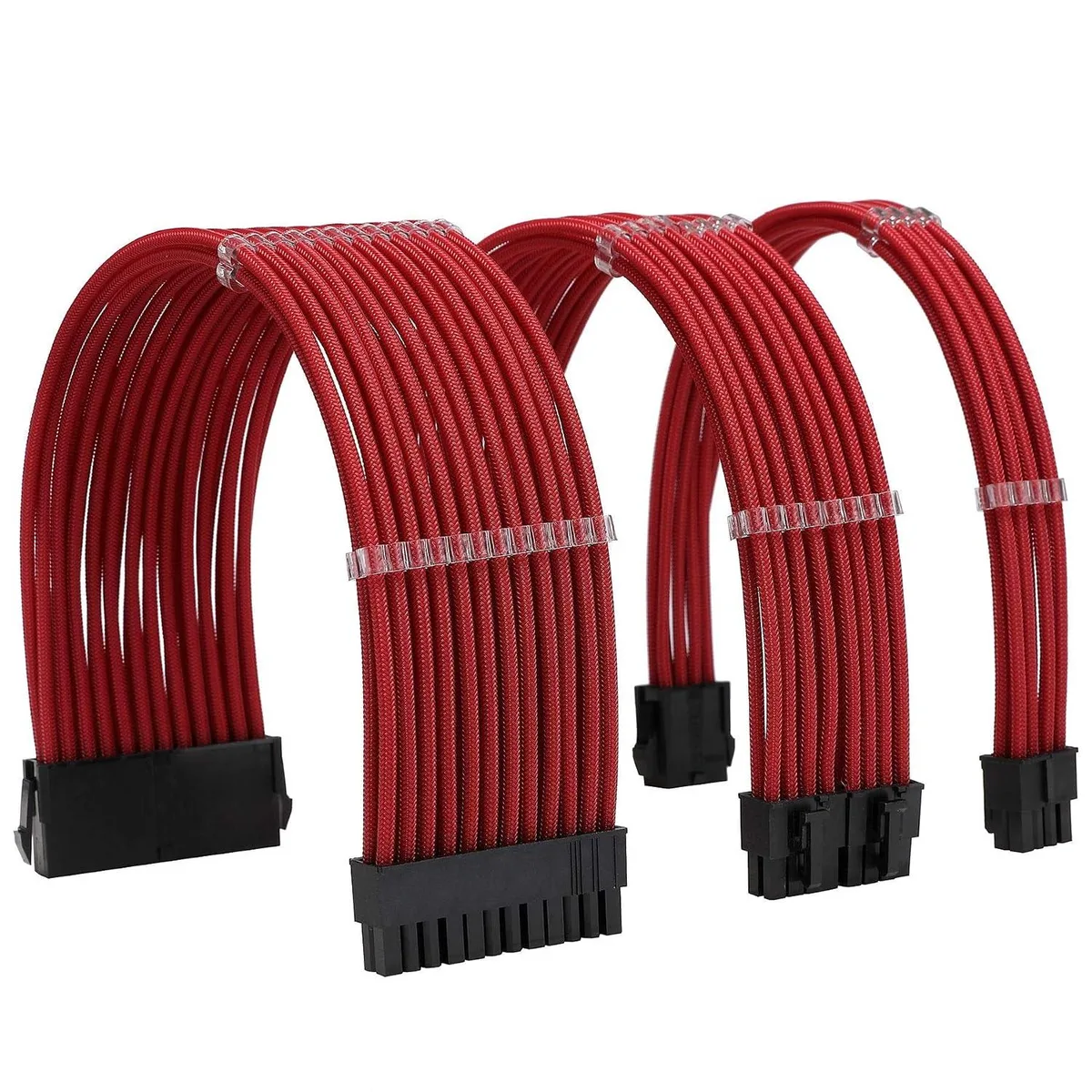 PISKEKAT PISKEKAT 18AWG Server Rack Cable Kit 24P ATX EPS 8P PCI-E 8P Red — product photo