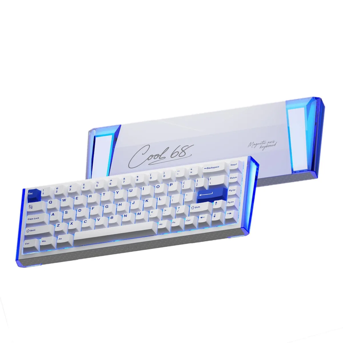  DAREU COOL68 Hall Effect Magnetic Switch Gaming Keyboard 8000Hz Polling Rate Blue White — product photo