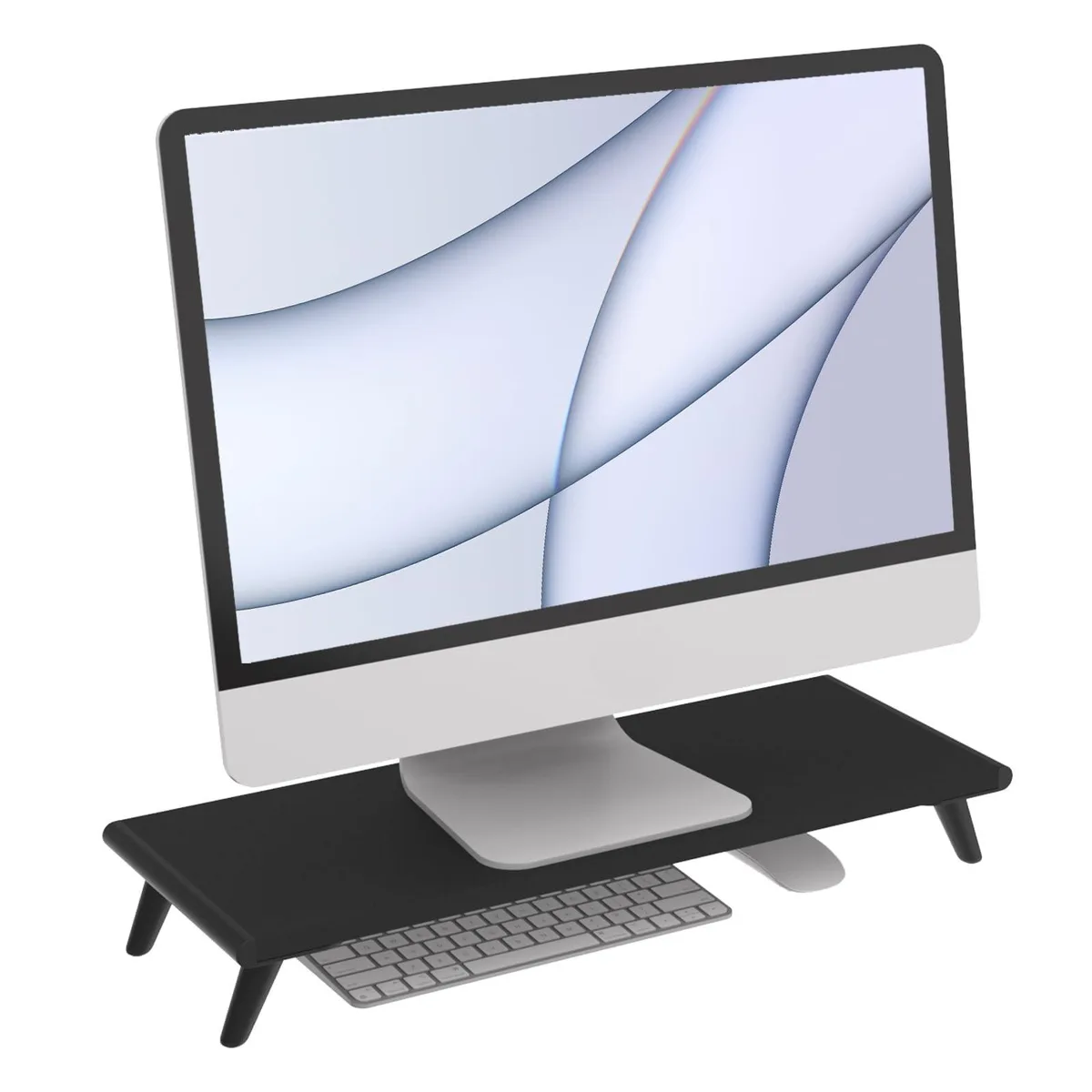 ARENTI ARENTI Monitor Stand Riser 22.4" x 8.3" Black 2 in 1 accessory — product photo