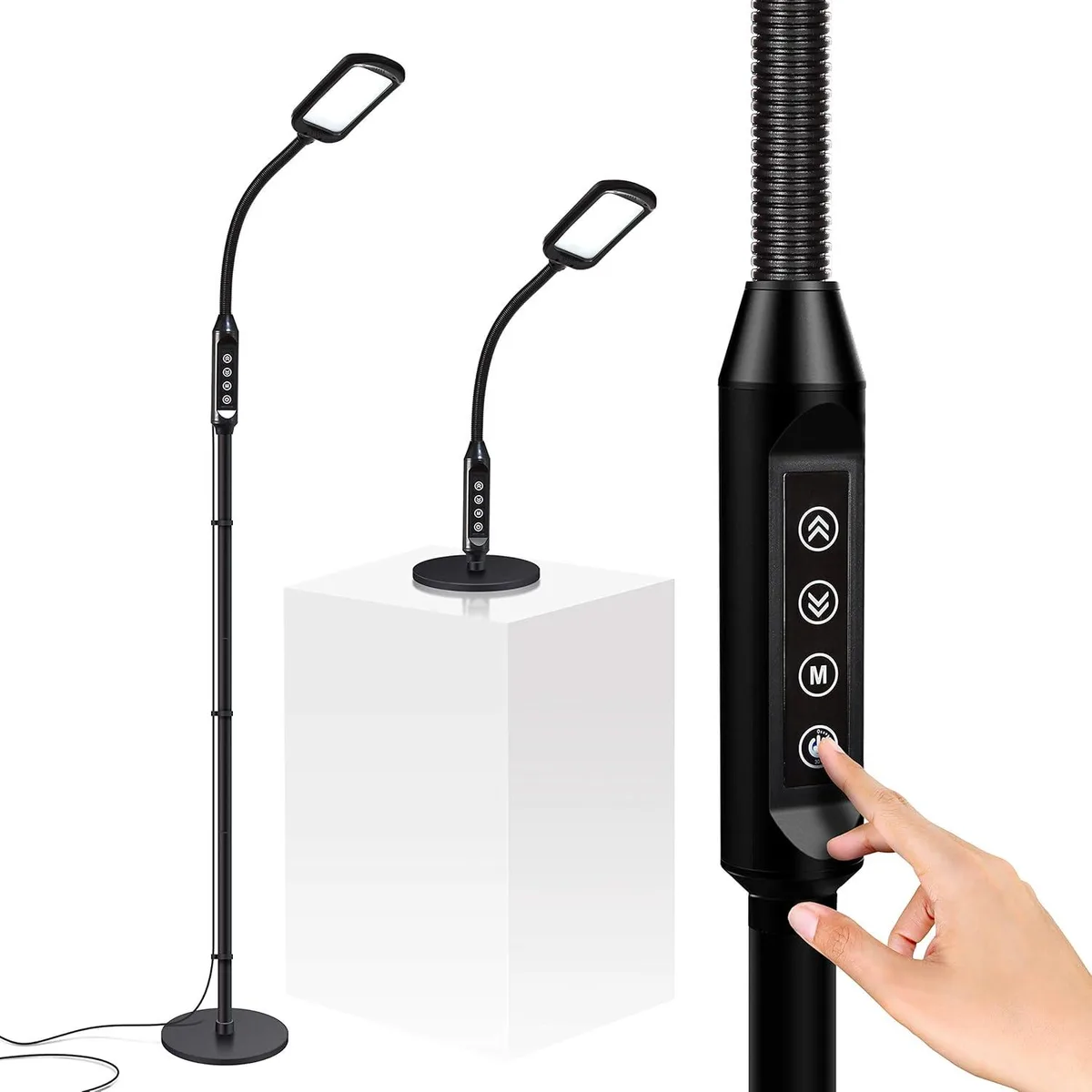 TUKO 2-in-1 LED lamp, adjustable gooseneck, matte finish, 56 or 20 inch height