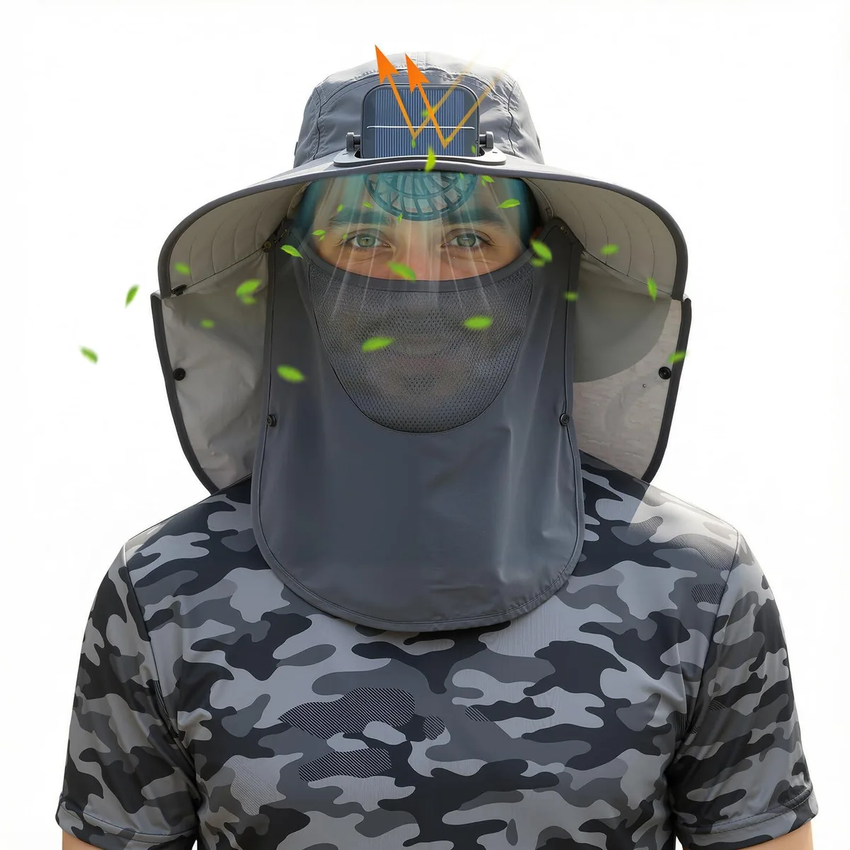  802535 Solar Fan Hat Dark Gray 56-60cm — product photo