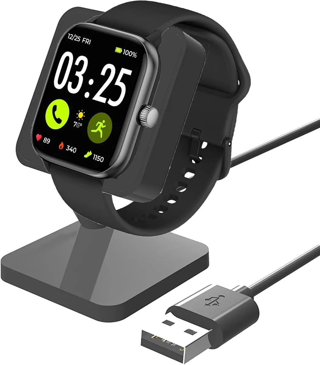 ETEIZU ETEIZU Charging Stand for Spade & Co Health Smartwatch 4 3 Black 45° — product photo