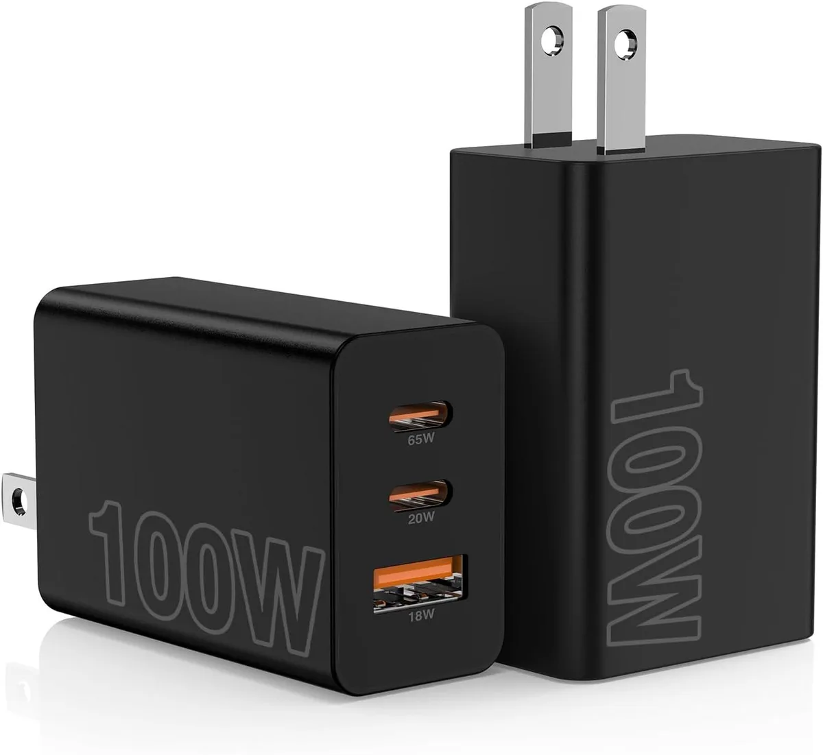 FLEANE FLEANE 2-Pack 100W 3-Port USB-C Charger Black — product photo