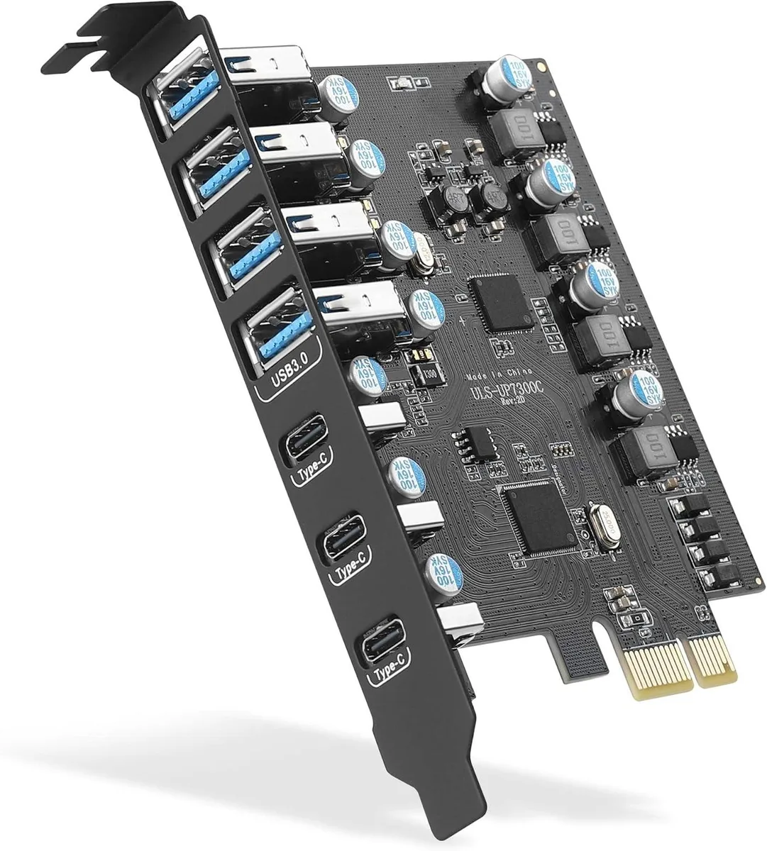 ESTONE ESTONE PCIE24A3C 7-Port USB 3.0 Expansion Card (3× Type-C, 4× Type-A) — product photo