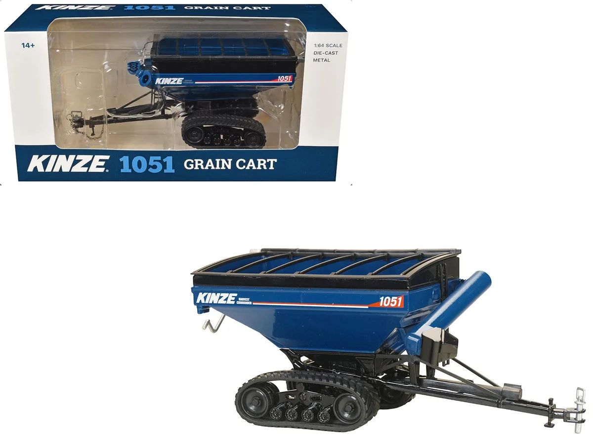 SpecCast Collectibles SpecCast Collectibles Kinze 1051 Grain Cart with Tracks Blue 1/64 Diecast Model — product photo