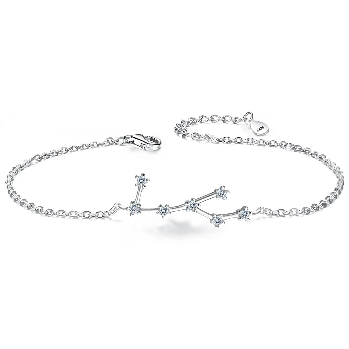  BriLove 925 Sterling Silver Virgo Zodiac Bracelet 6.9-8.6in — product photo
