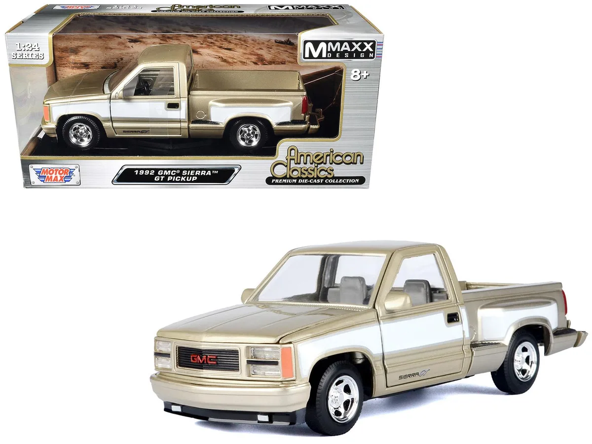 MOTORMAX MOTORMAX 1992 GMC Sierra GT Pickup 1/24 Gold Metallic White Sides — product photo