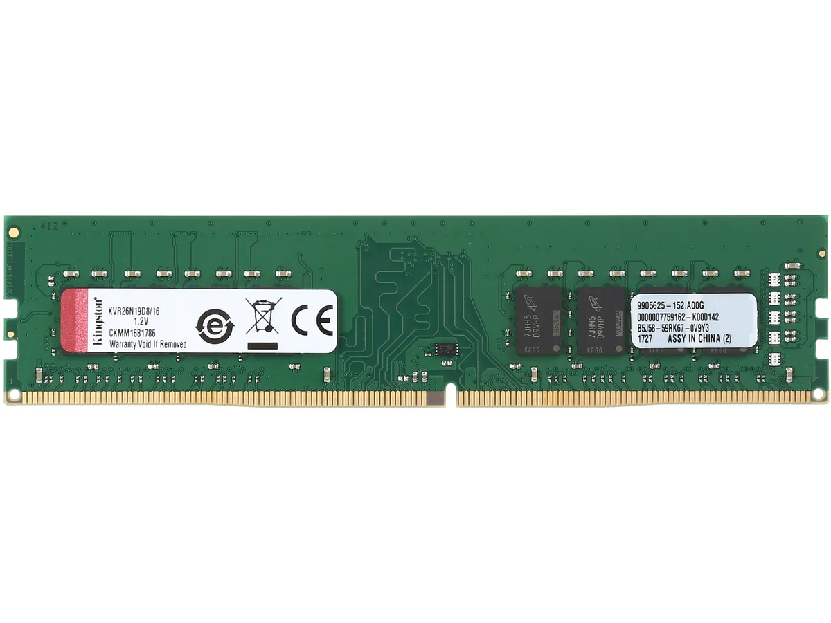 Kingston Technology Corp. Kingston Technology Corp. KVR26N19D8/16 16GB DDR4 2666MHz CL19 1.2V desktop RAM — product photo