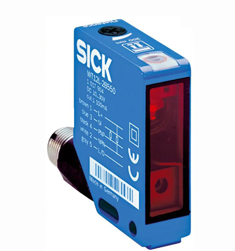 Sick Sick WL12L-2B530 Photoelectric Sensor NPN PNP 18m 650nm Laser Class 2 IP67 IP69K M12 5-pin — product photo