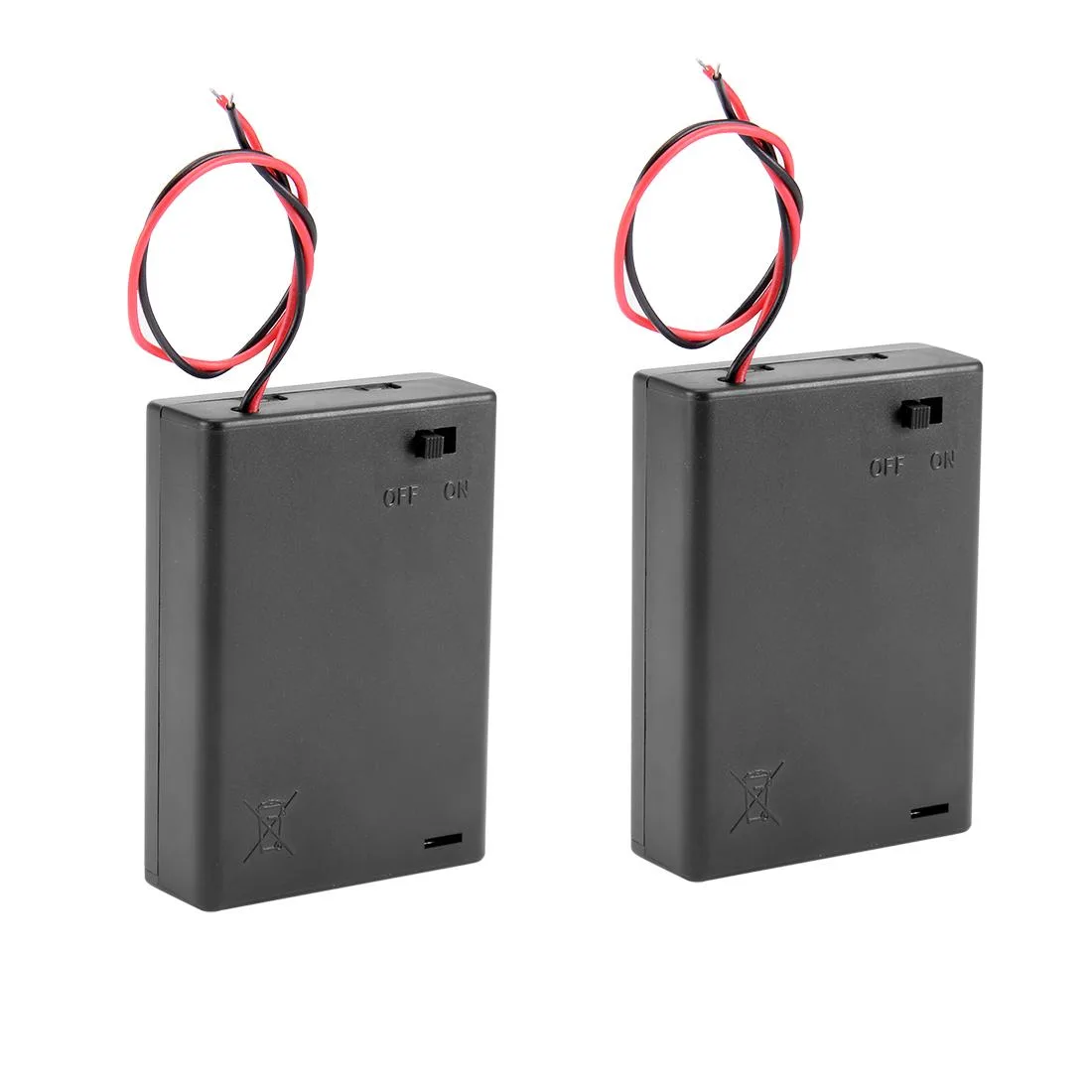 Unique-Bargains Unique-Bargains 2 Pcs 3 x AA 4.5V Battery Holder Case w Cover Switch 15cm Cable — product photo