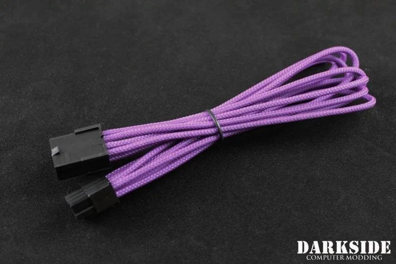 Darkside Computer Modding Darkside Computer Modding 4+4 EPS 12" HSL Single Braid Extension Cable Purple UV — product photo