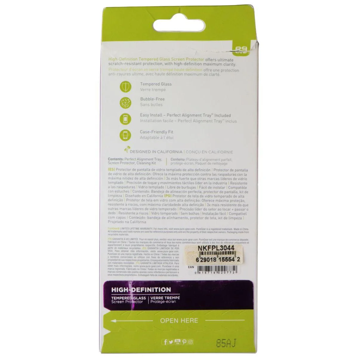 PureGear PureGear Tempered Glass Screen Protector for Samsung Galaxy J3 (2017) / J3 Prime — product photo