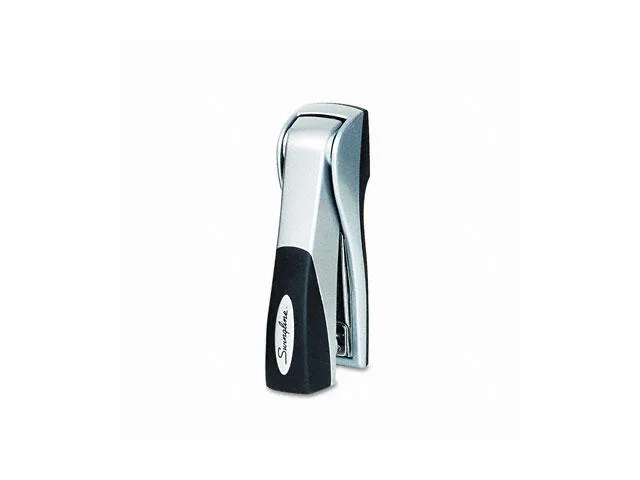 Gray Swingline Optima Grip stapler with soft-touch ergonomic handle, metal body, desktop form factor