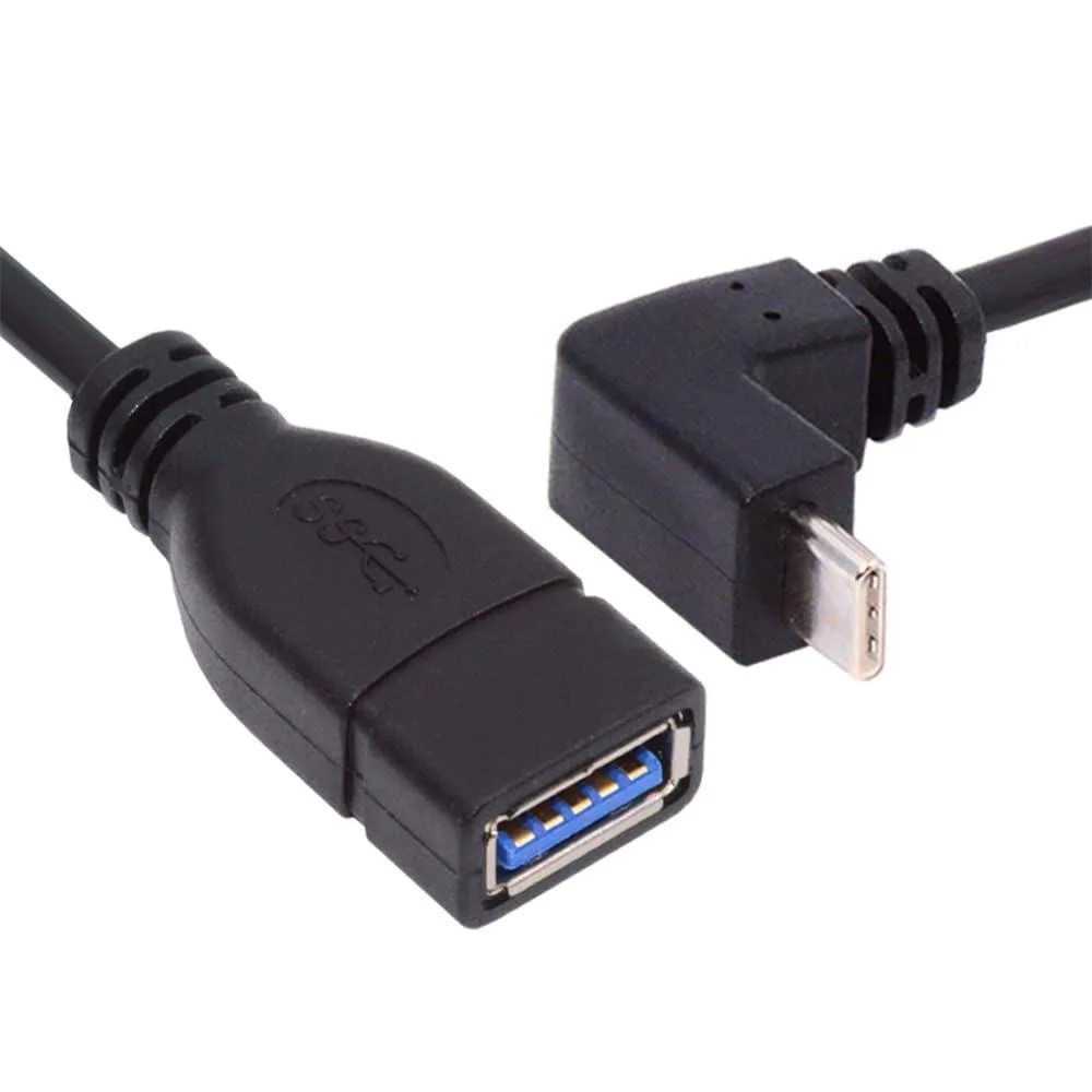 BUCIER BUCIER USB-C 3.1 to USB 3.0-A 10Gbps OTG Angled 20cm internal power cable — product photo