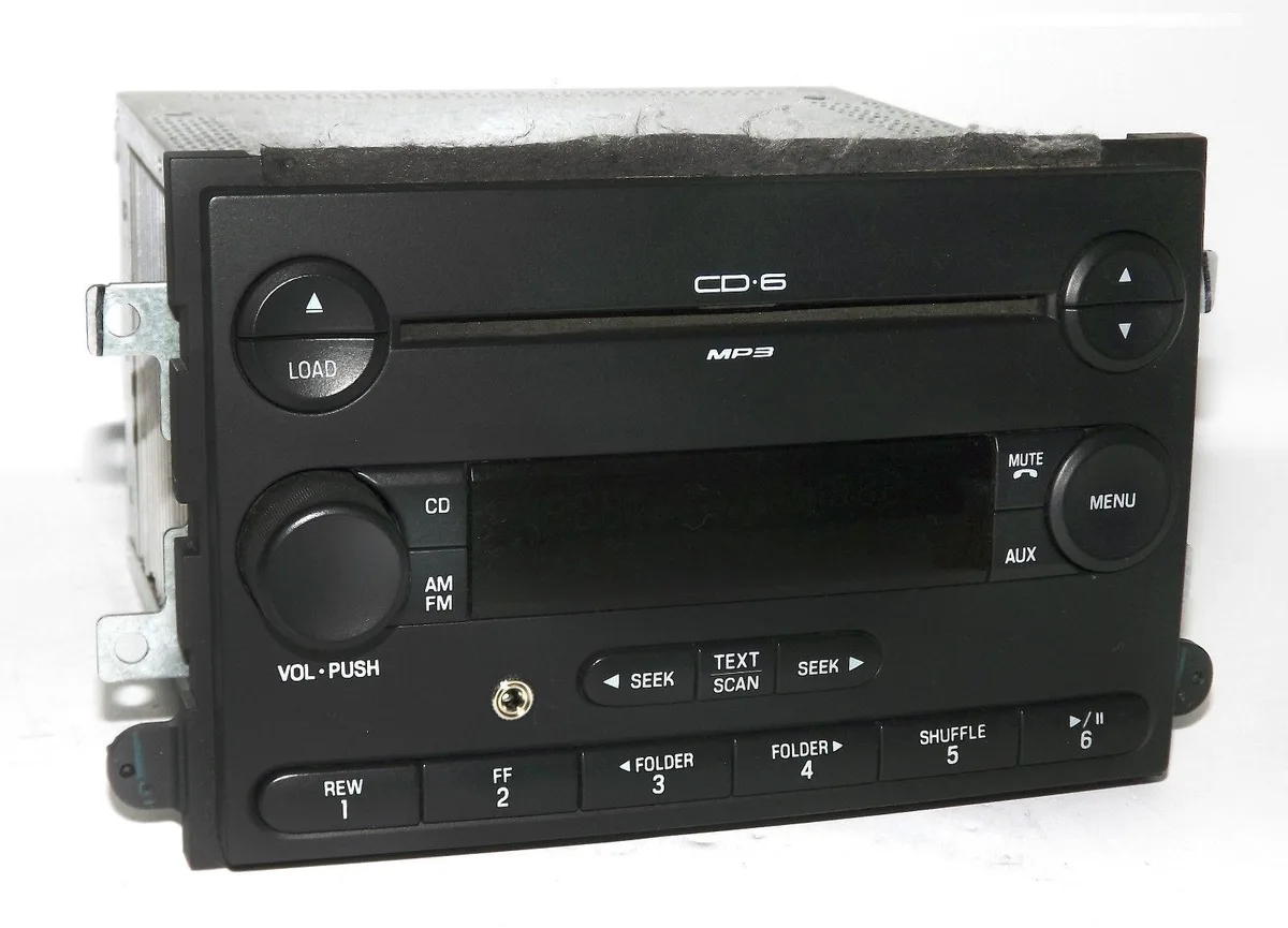 1 Factory Radio 1 Factory Radio 7E5T-18C815-AB 2007 Ford Fusion Mercury Milan 6 Disc mp3 Aux receiver — product photo