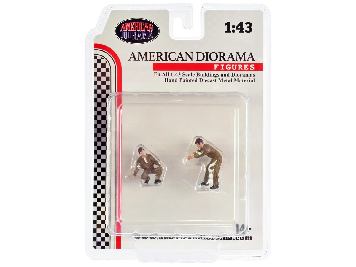 American Diorama American Diorama "Race Day" Two Diecast Figures Set 5 1/43 Scale Hobby Collectible — product photo