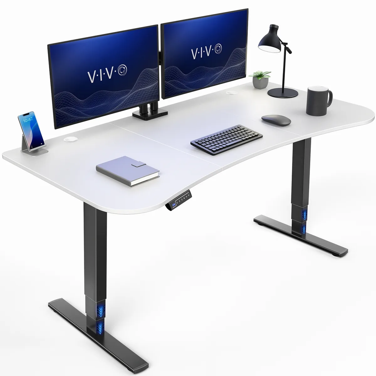 VIVO VIVO Electric Standing Desk 63" x 32" White/Black — product photo
