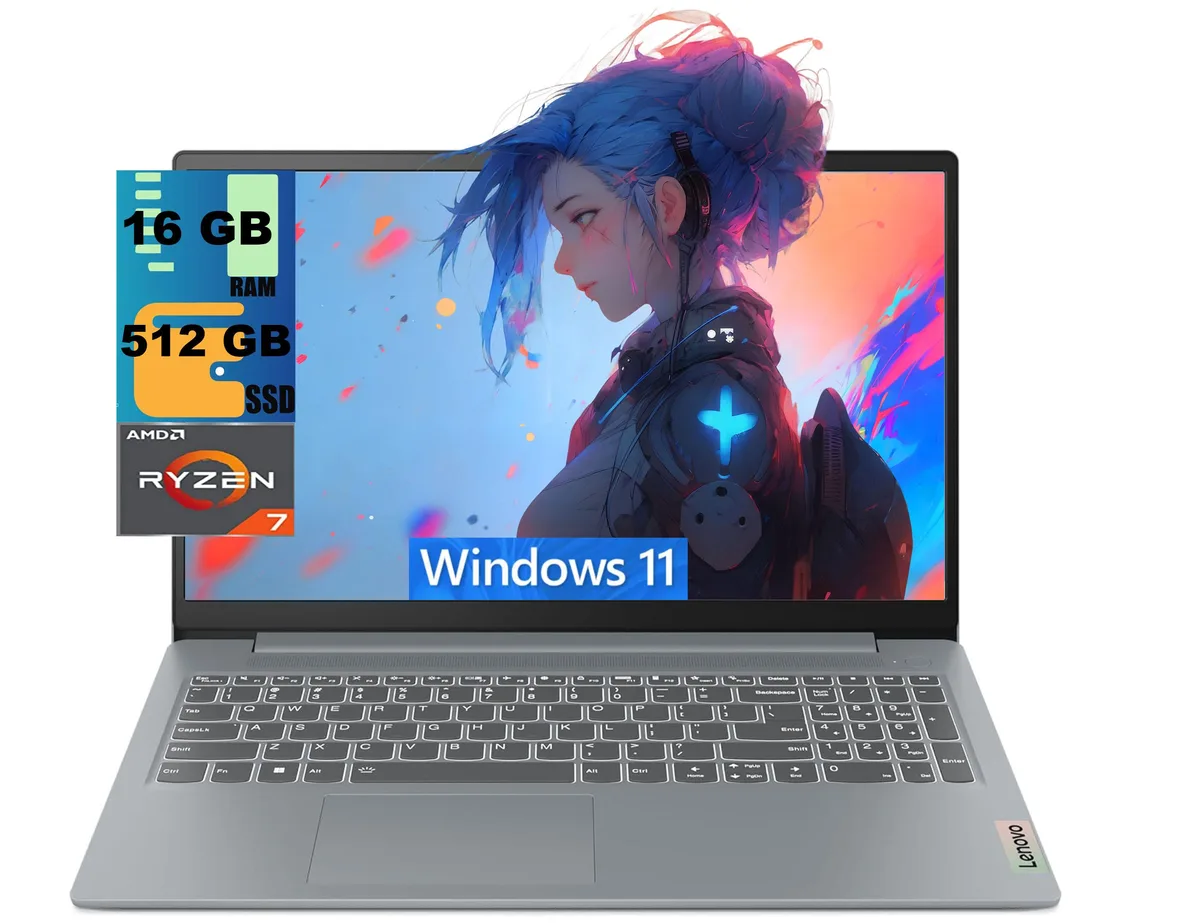 Lenovo Lenovo IdeaPad Slim 3 15 laptop AMD Ryzen 7 5825U 16GB 512GB — product photo