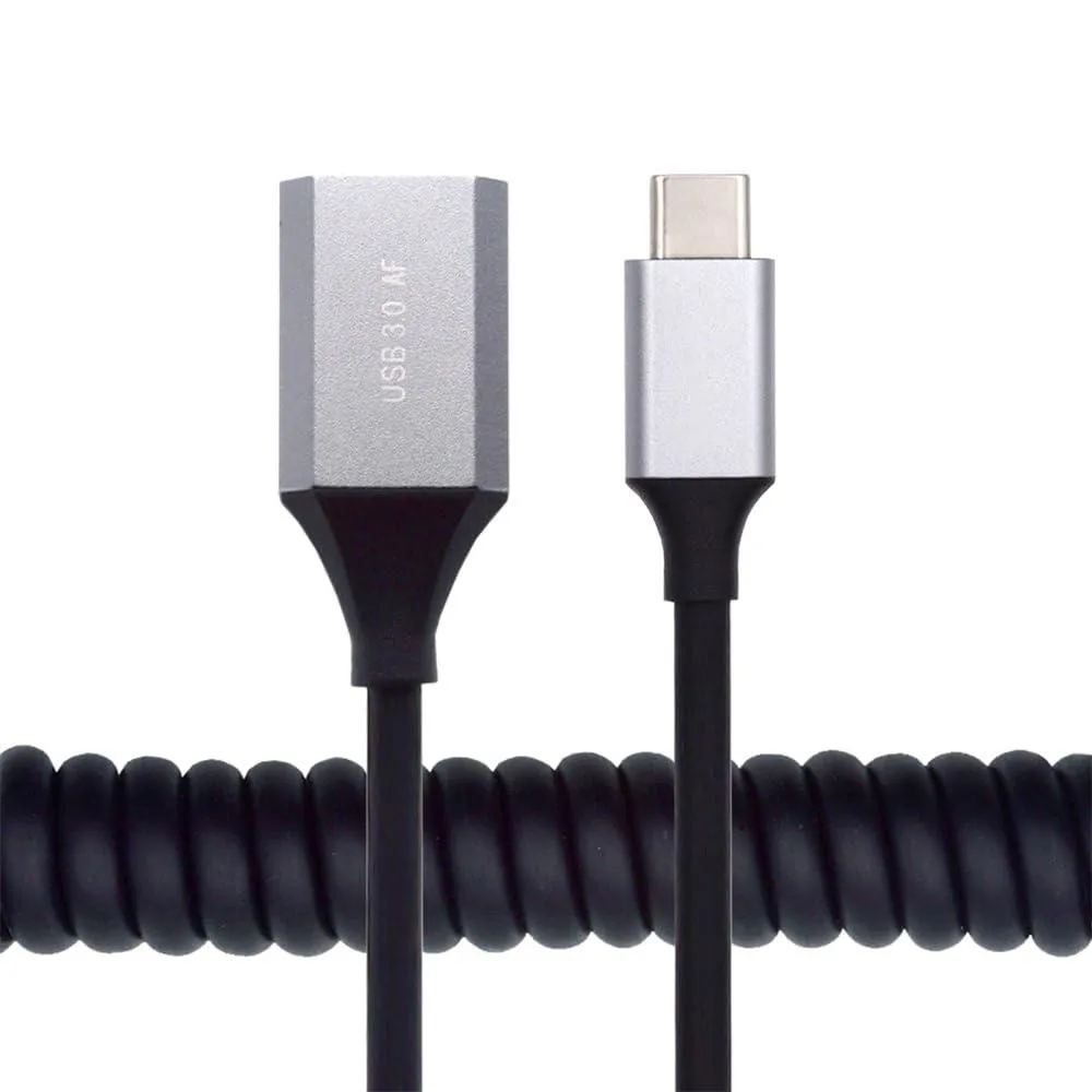 LORDWORLD LORDWORLD USB-C to USB 3.0-A Coiled Cable 100cm 5Gbps — product photo