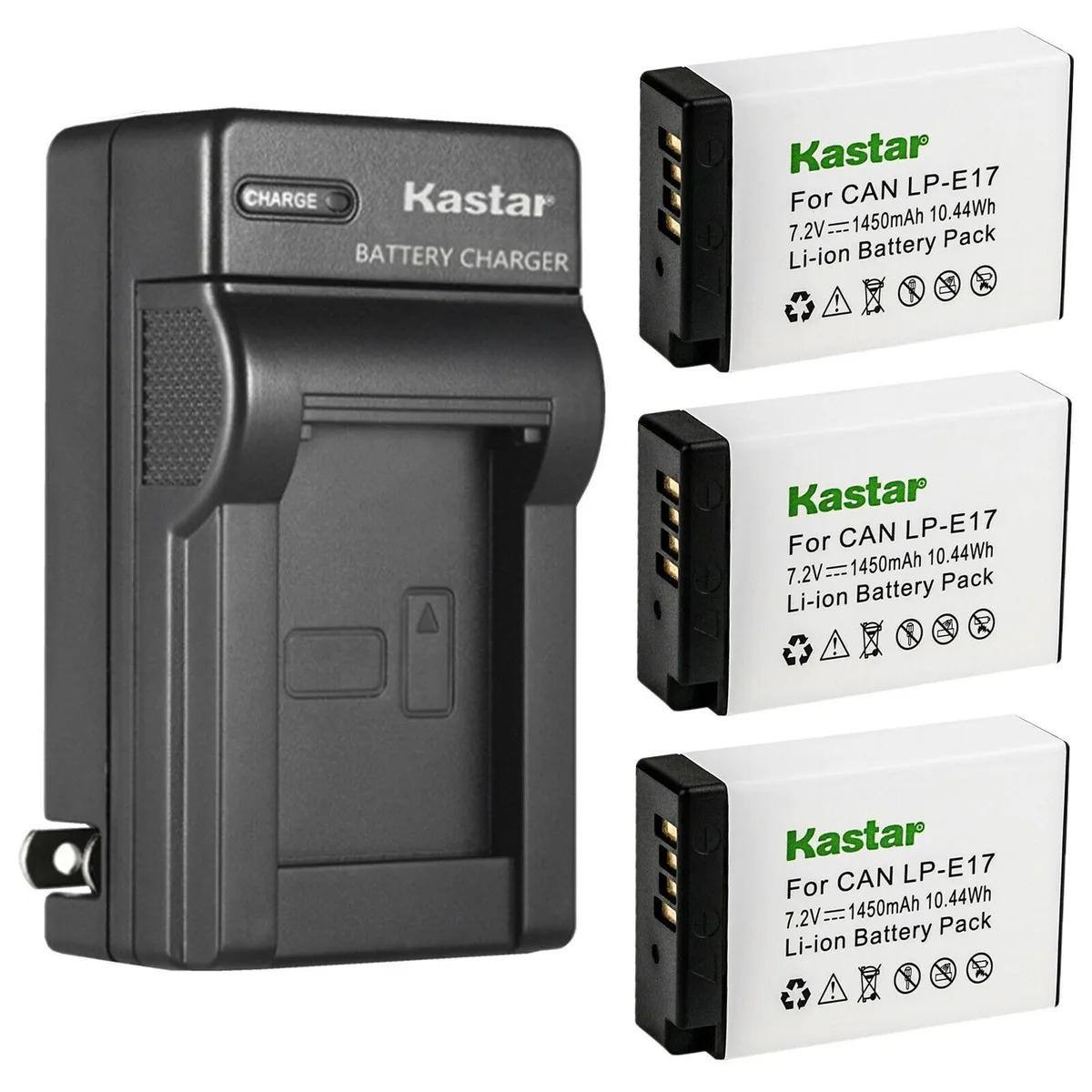 Kastar Kastar LP-E17H 3-Pack Battery &amp; AC Charger 1450mAh 10.44Wh — product photo
