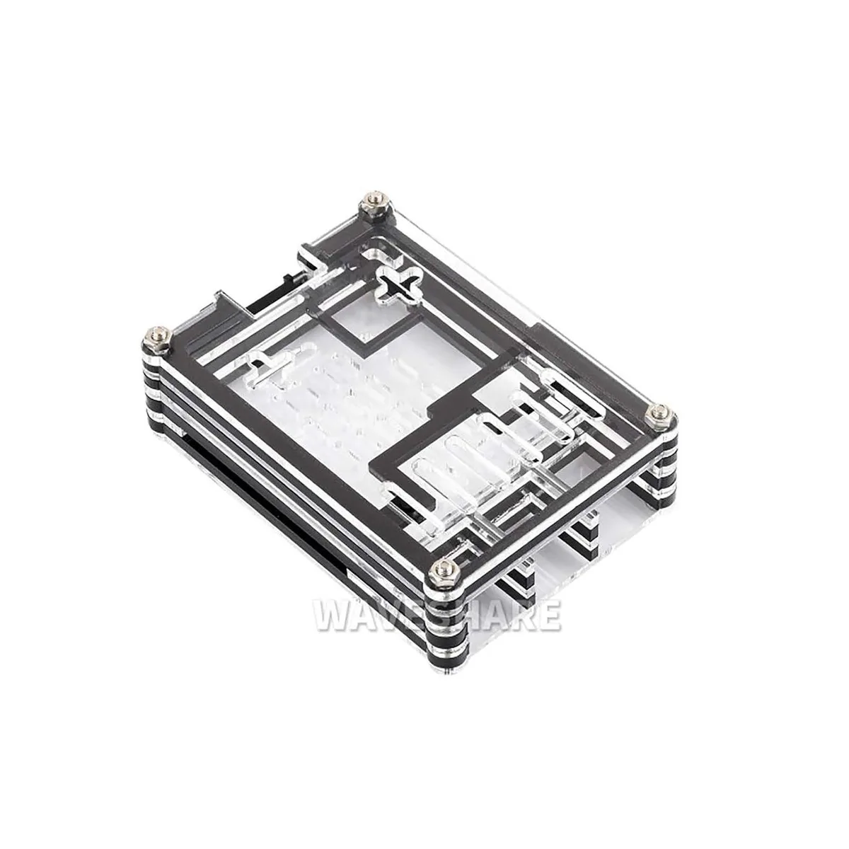 LORDWORLD LORDWORLD Transparent and Black Acrylic Case for Raspberry Pi 5 with Active Cooler Support — product photo