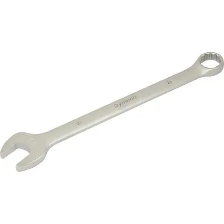 Dynamic 23mm 12-point combination wrench, satin chrome finish, contractor series