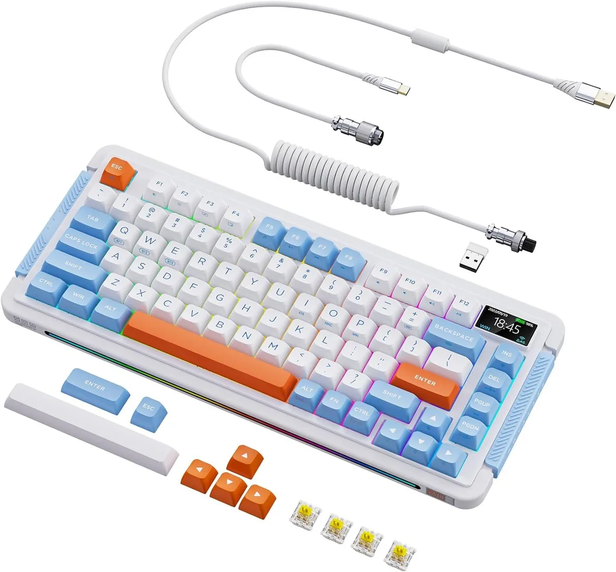 BFKK BFKK 81 Keys Wireless Mechanical Gaming Keyboard Navy White — product photo