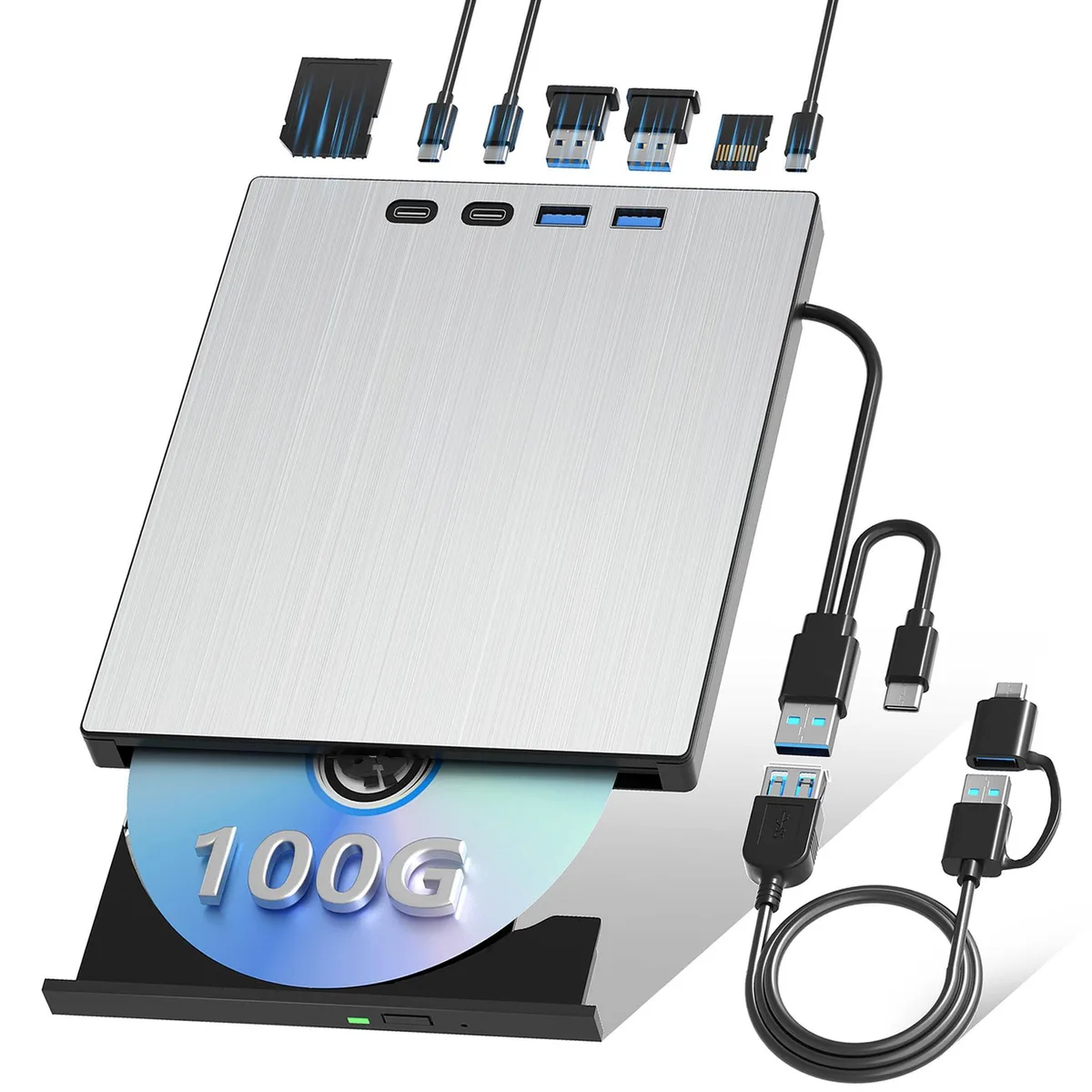  juwuoi USB 3.0 Type-C External Blu-ray Burner 100GB — product photo