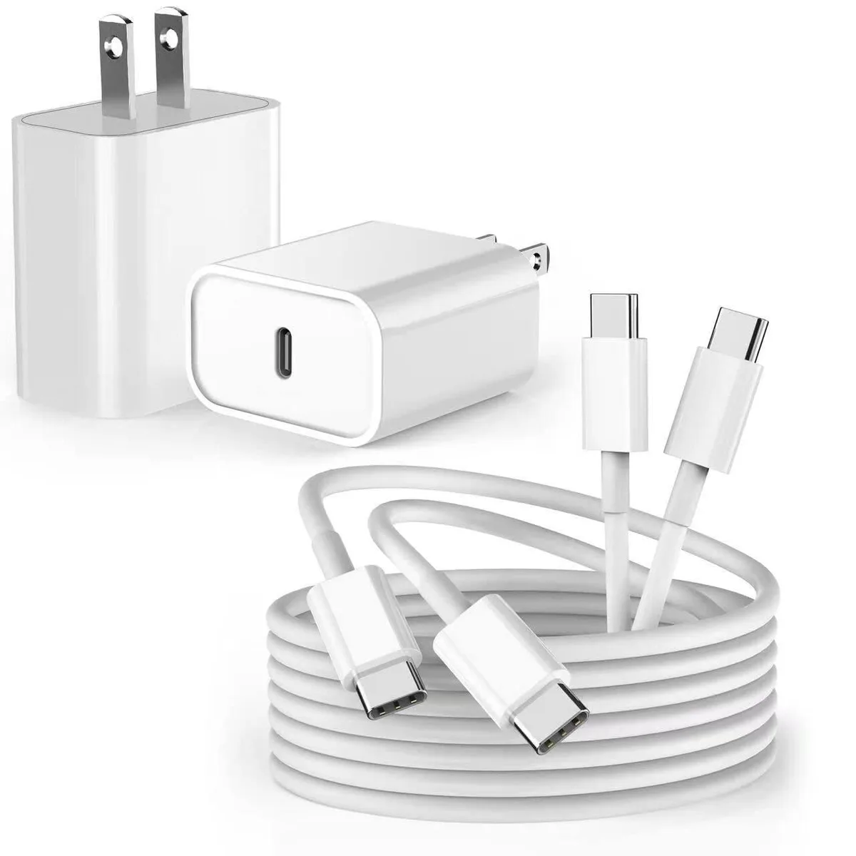  Volo A2436 20W USB-C charger 2-pack with 10ft cables — product photo