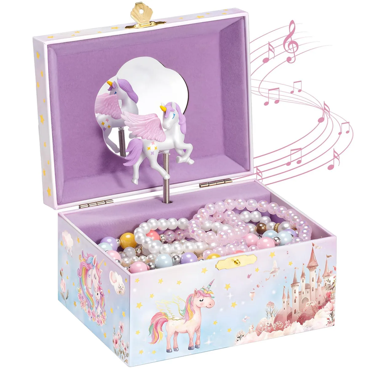 Unicorn Jewelry Box Musical Toy Storage 4.45 x 5.83 x 3.23 in — product photo