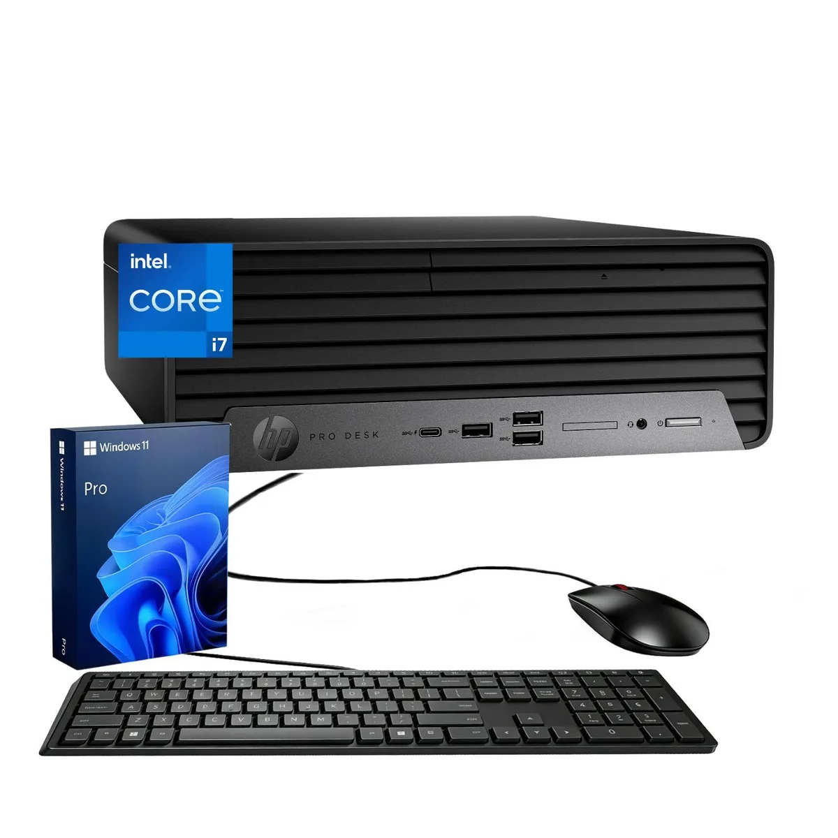 HP HP ProDesk 400 G9 SFF Desktop PC, i7-14700, 32GB DDR5, 512GB SSD, Windows 11 Pro, Black — product photo