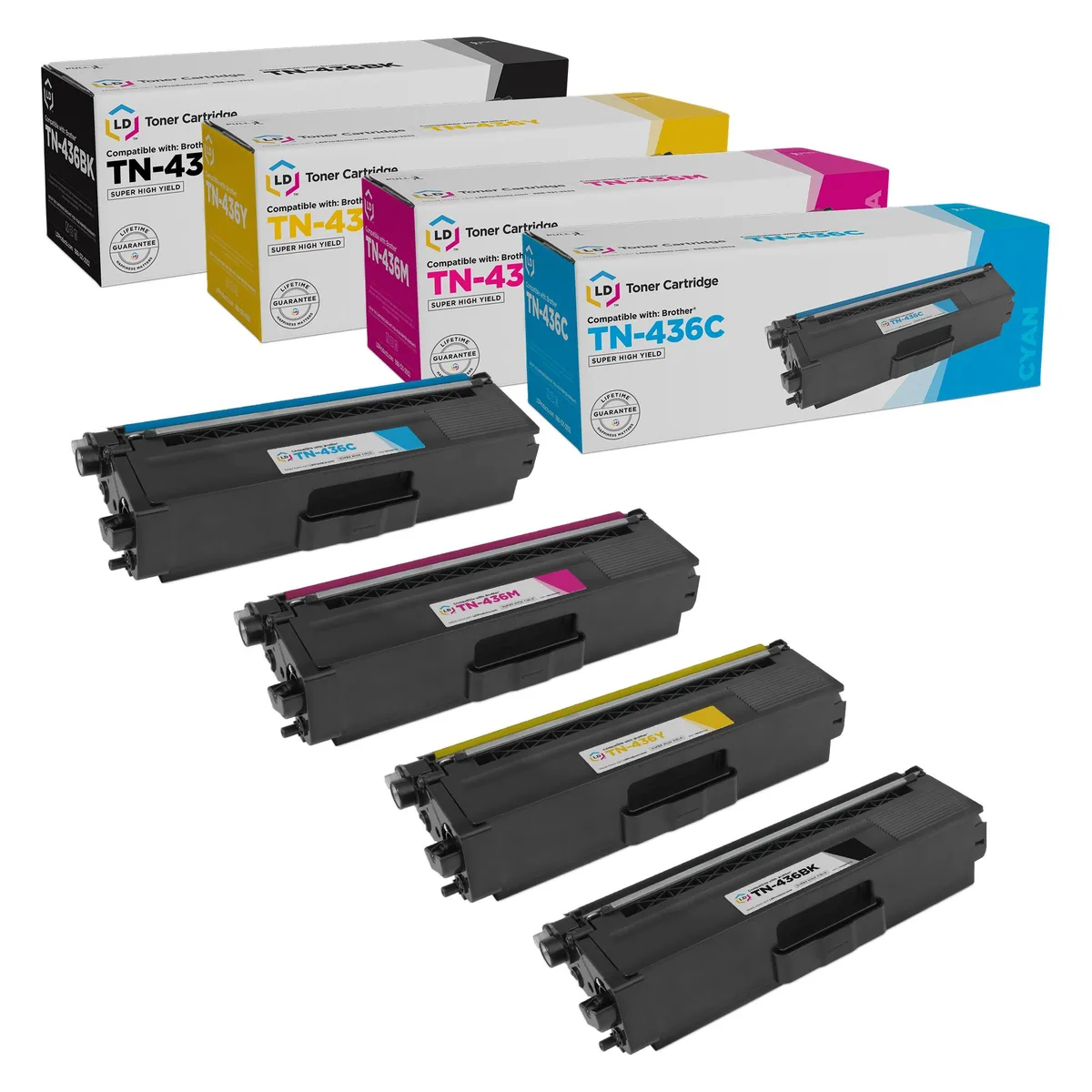 LD Products LD Products Compatible Toner Cartridge 4-Pack TN436 Super High Yield 6500 Pages — product photo