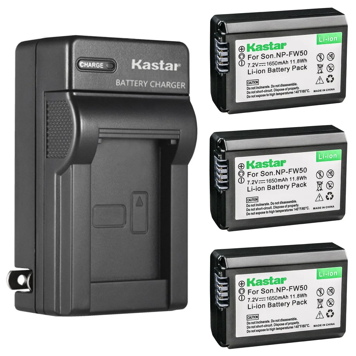 Kastar Kastar NP-FW50 3-Pack Battery &amp; AC Charger — product photo