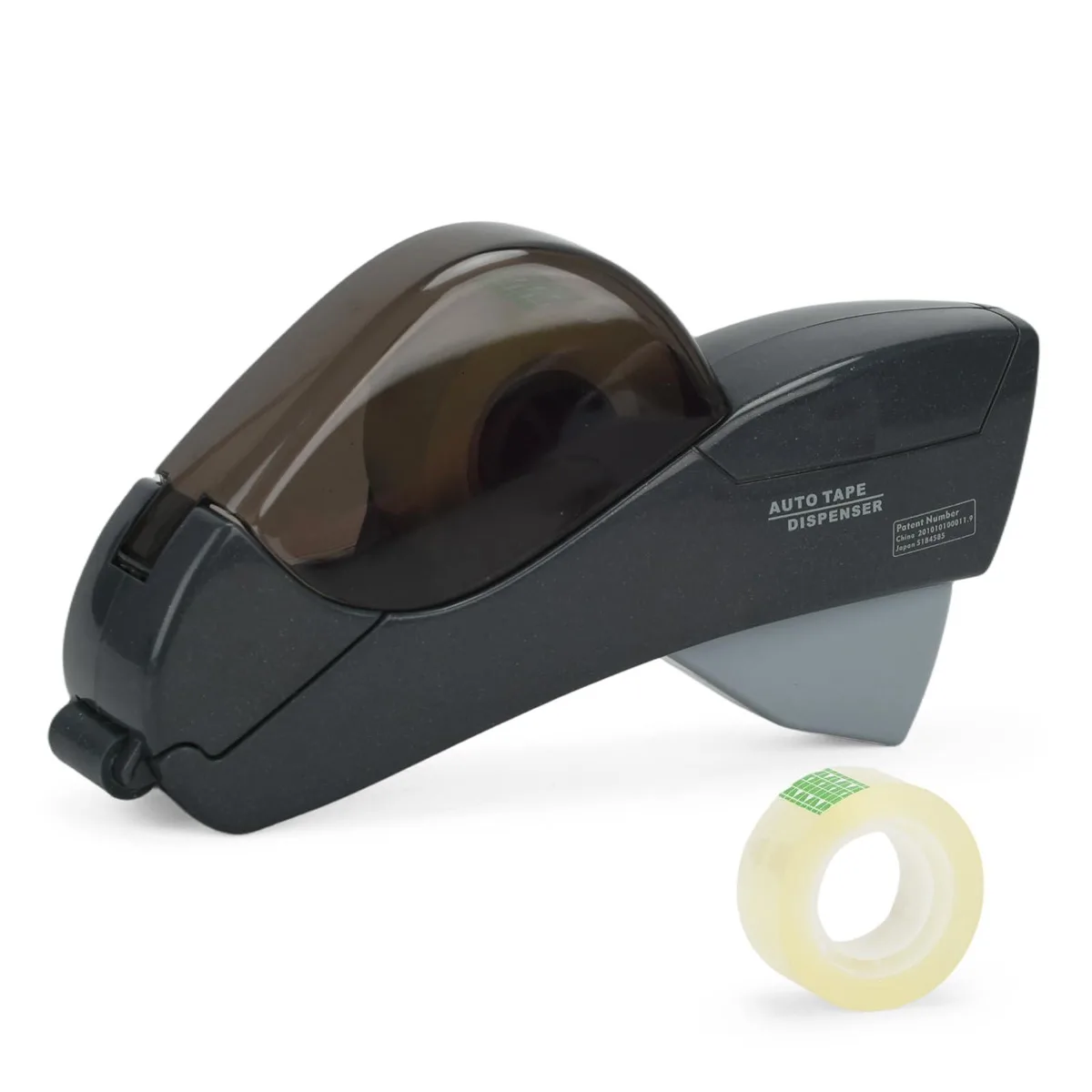 Grey handheld automatic tape dispenser with plastic body
