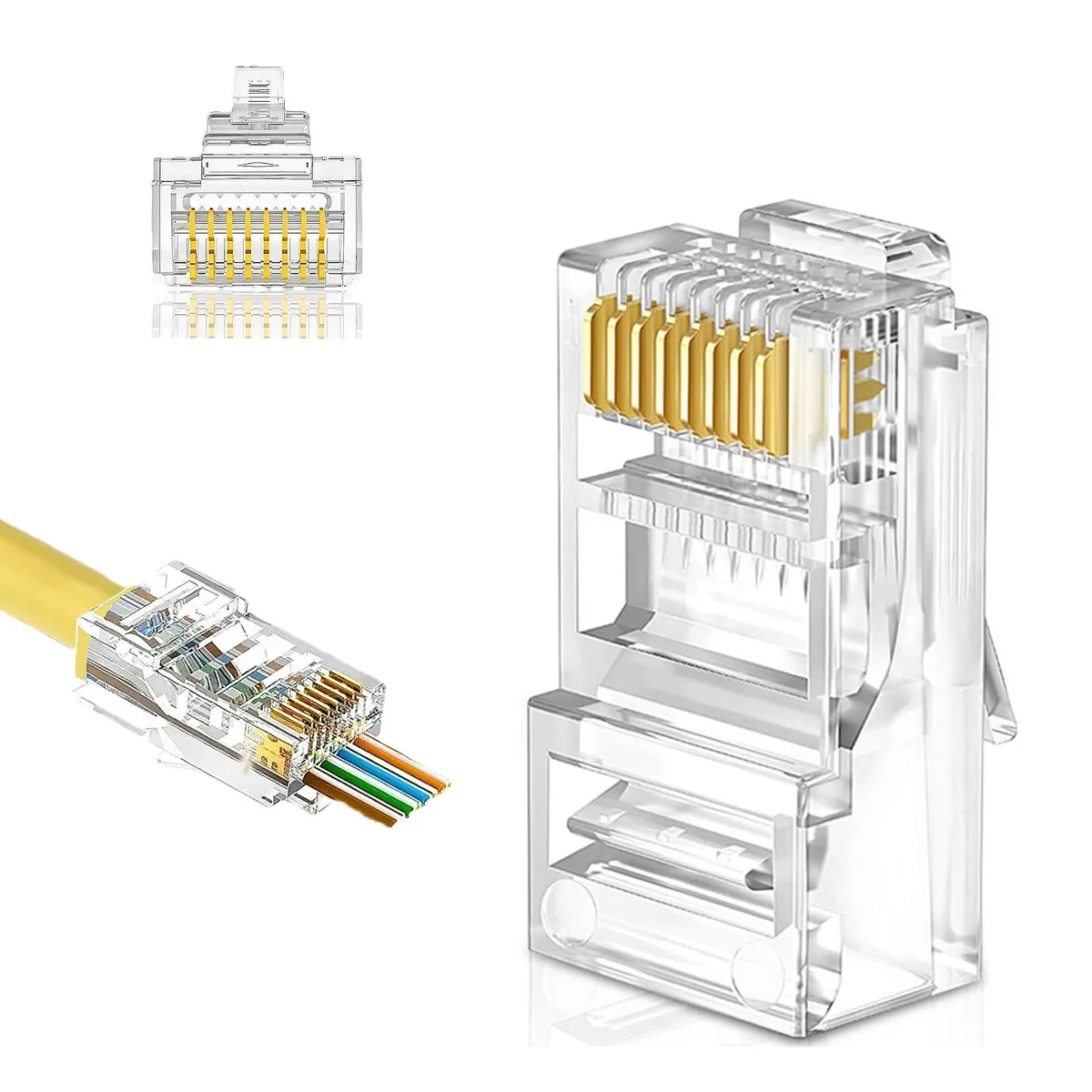  Awishwell AW241125 Cat5e RJ45 Pass-Through Connectors 100 Pack — product photo