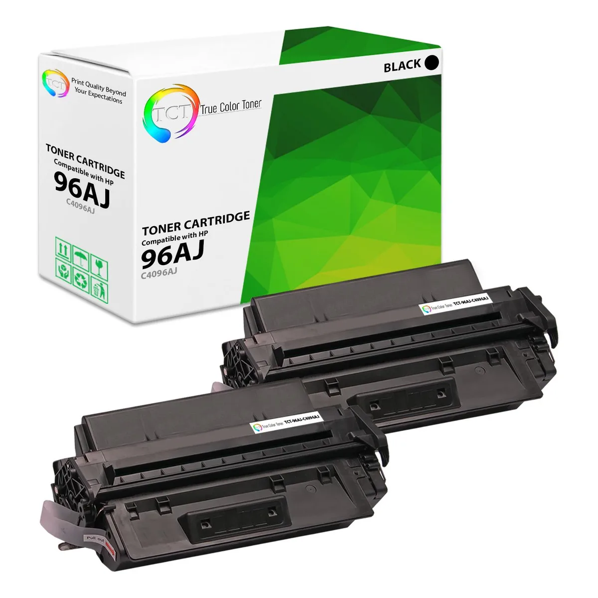 True Color Toner True Color Toner 96AJ Jumbo Black Toner Cartridge 2 Pack 7500 Pages — product photo