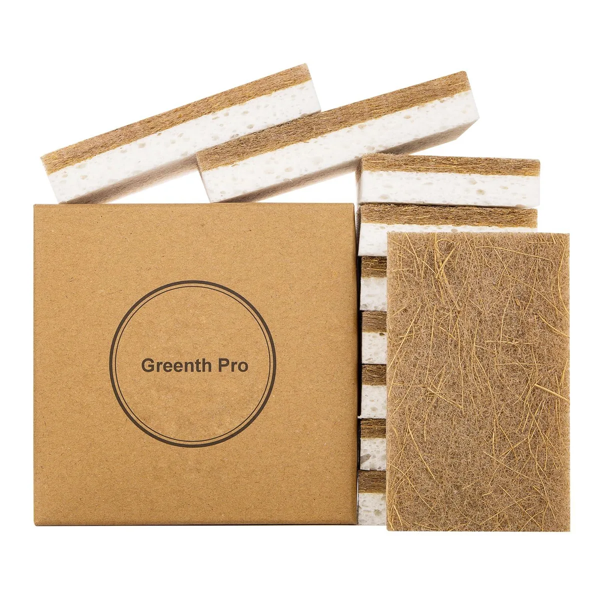  3M Natural Kitchen Sponge 10 Pack Coconut Fiber Wood Cellulose — product photo