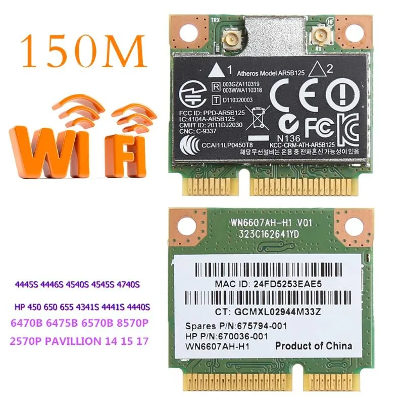 Defendwe Defendwe 150M PCI-E Wi-Fi Adapter AR5B125 HP 670036-001 — product photo