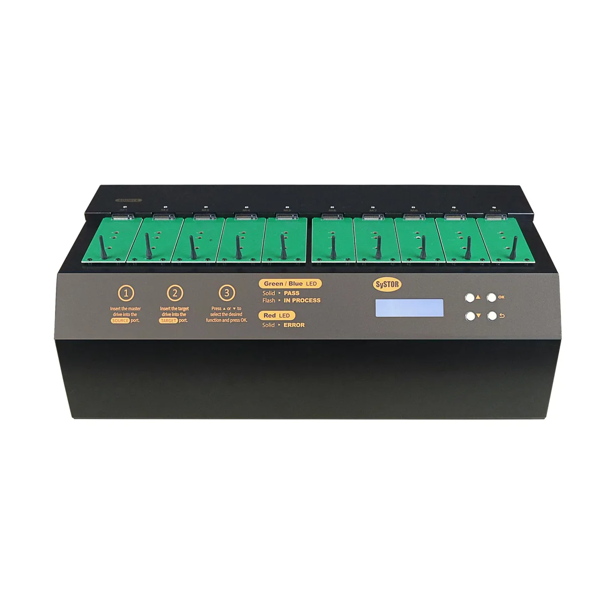 Systor Systor SYSNVME-YL06REG09 1-to-9 NVMe/SATA Duplicator 36GB/min — product photo