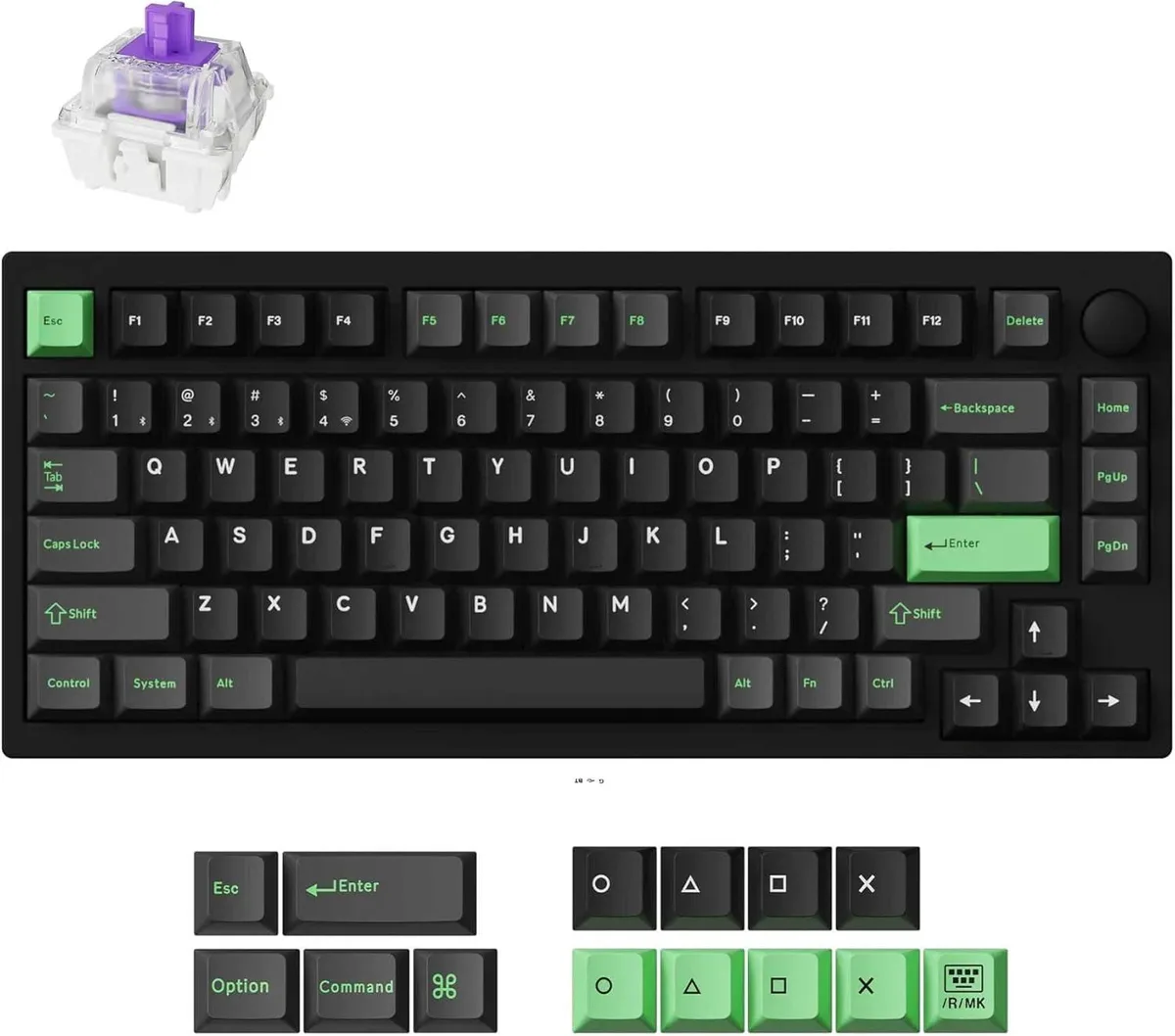 usbroway usbroway LEMOKEY P1 HE 75% Wireless Gaming Keyboard Knob Version Black — product photo