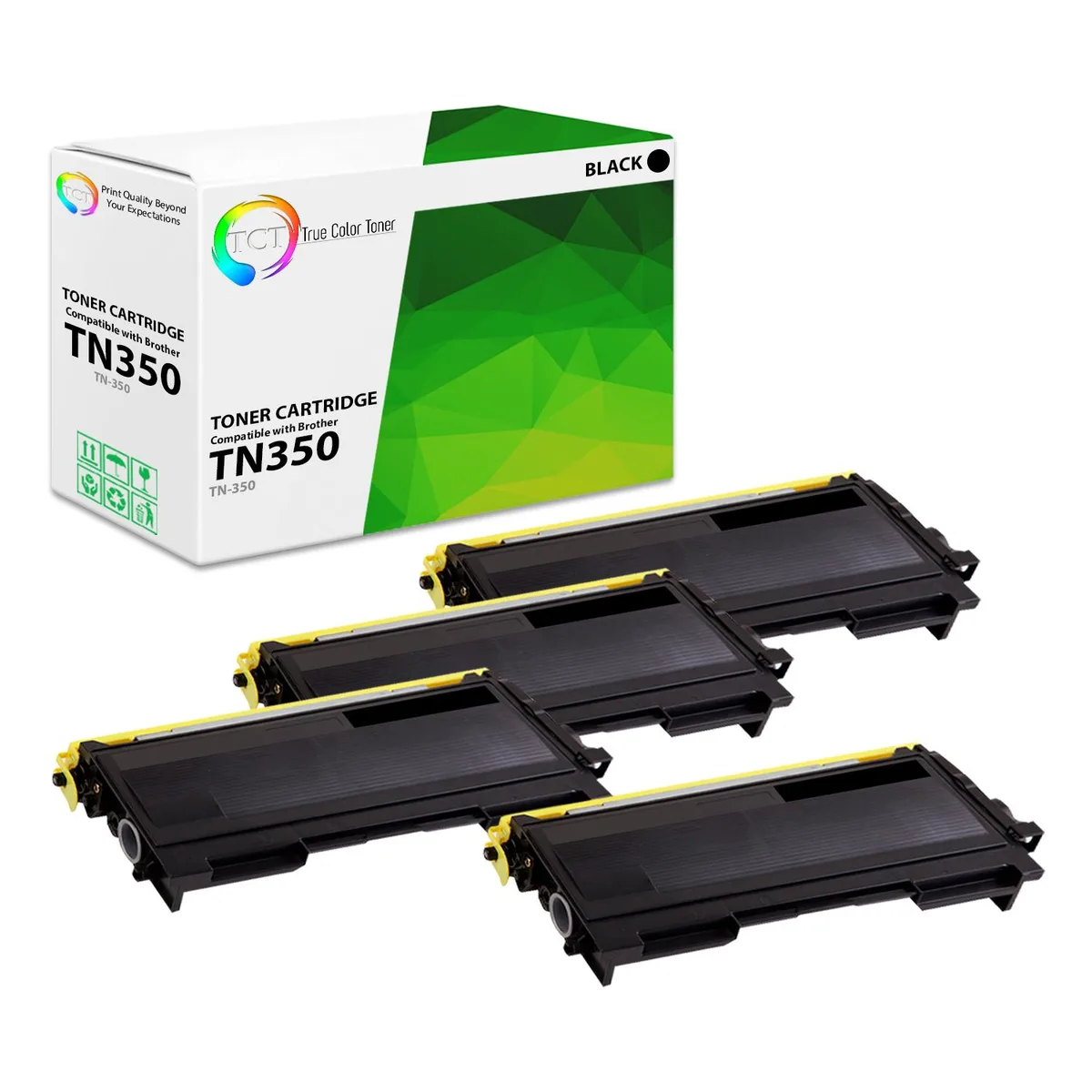 True Color Toner True Color Toner TN-350 Black Toner Cartridge 4 Pack 2500 Pages — product photo