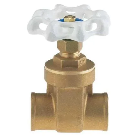 Brass gate valve with wheel handle, sweat connection