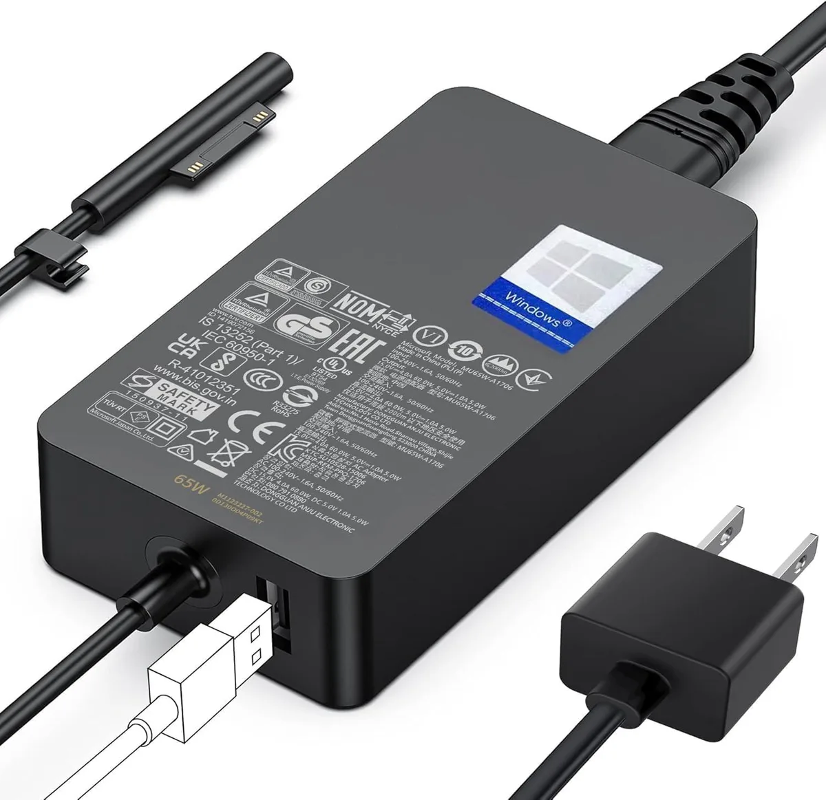  2-Power MU65W-A1706 65W Surface Charger with USB Port — product photo