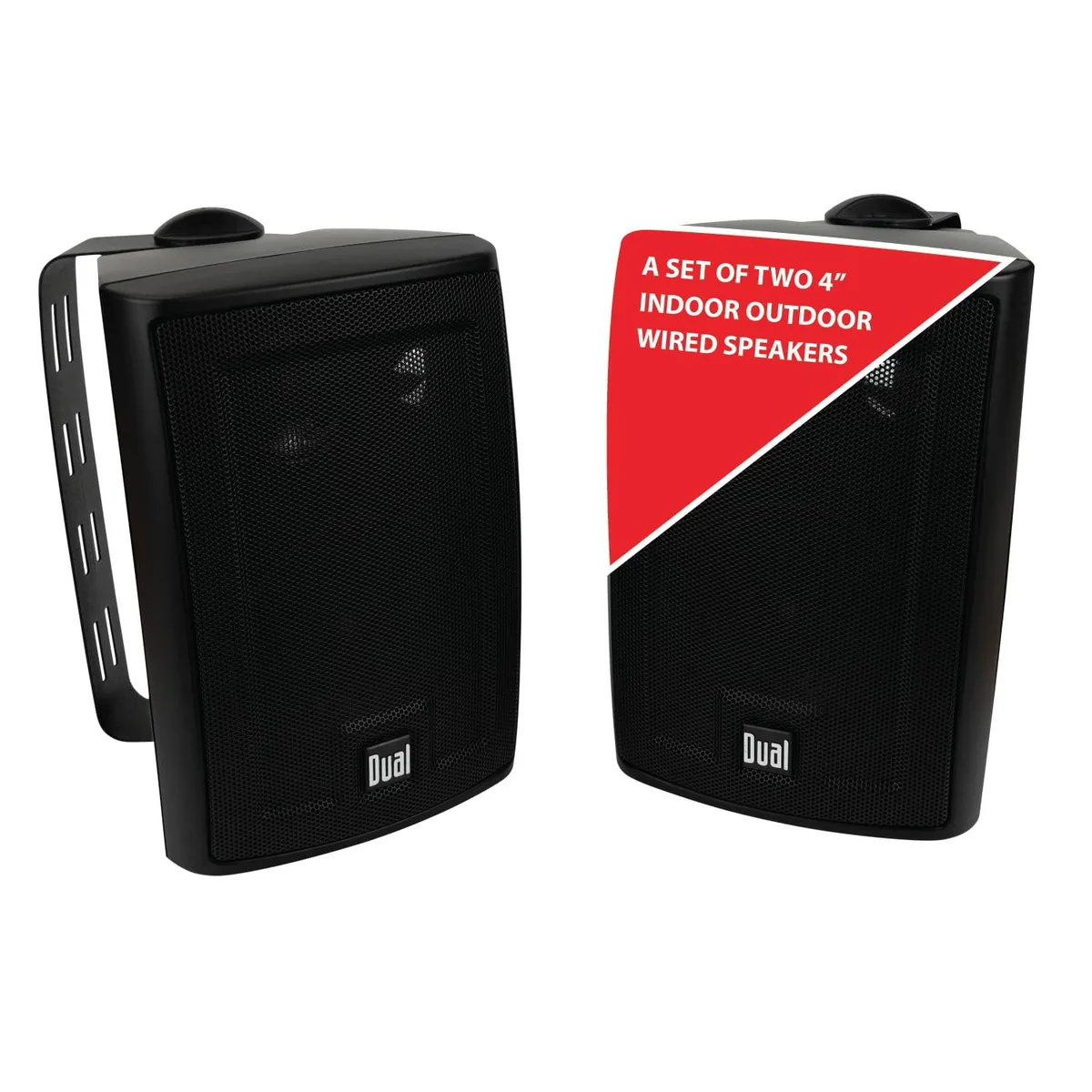 Dual Electronics LU43PB 4" 3-Way Wired Bookshelf Speakers Black — product photo