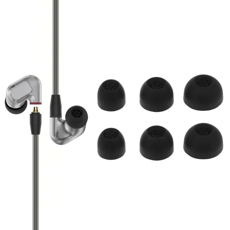 WMtec WMtec Ear Tips for Sennheiser IE900 IE800S 3 Pair Black Silicone Memory Foam — product photo